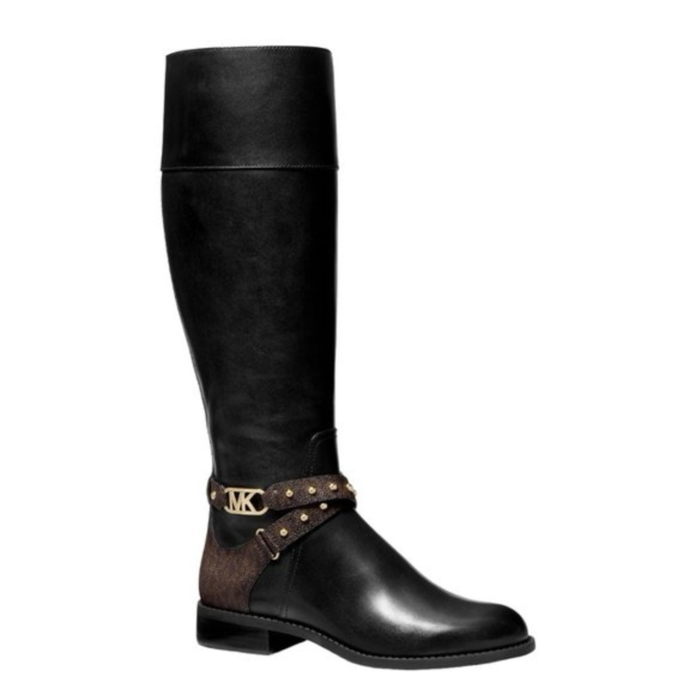 Michael Kors Black and Brown Over the Knee Boots